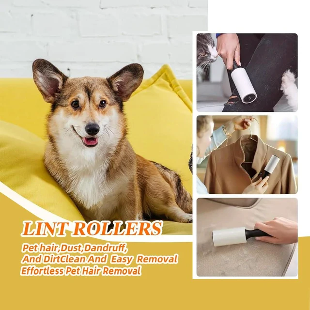 Alt view image 4 of 7 - Extra Sticky Lint Roller Refills,Fits Most 3.9"-4" Standard Size Lint Roller with Inner Diameter at 1.5", 8 Pack with 720 Sheets Total, Pet Hair Remover for Clothes, Car, Furniture