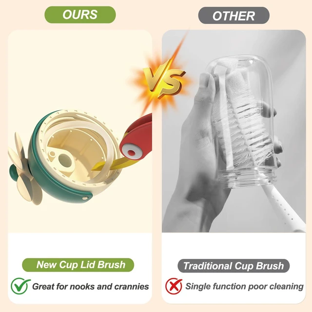 Alt view image 6 of 7 - 3 in 1 Cup Lid Gap Cleaning Brush Set, 3PCS Multifunctional Bottle Cleaner Bottle Cleaning Brush for Bottle Gaps Home Kitchen Cleaning Tools