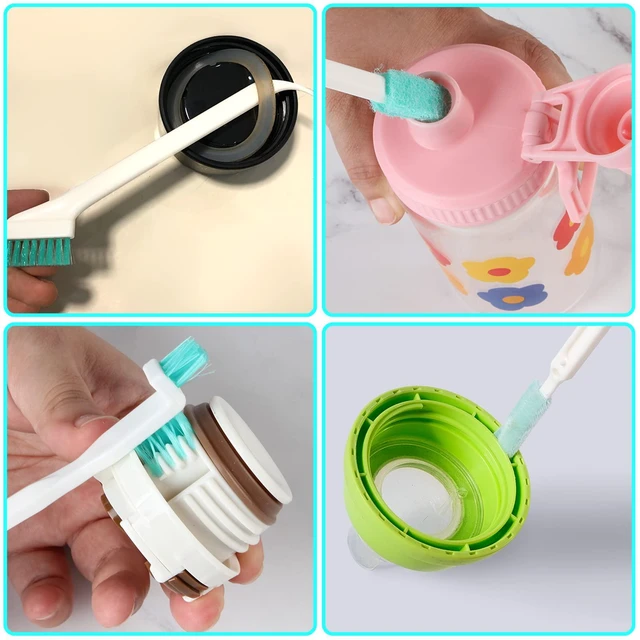 Alt view image 4 of 7 - Small Household Cleaning Brushes by ELEMGULY,18 Pcs Crevice Brush for Hole, Gap, Corner, Space, Micro Crevice Scrub Cleaner Tool for Bottle, Keyboard, Window, Door Track