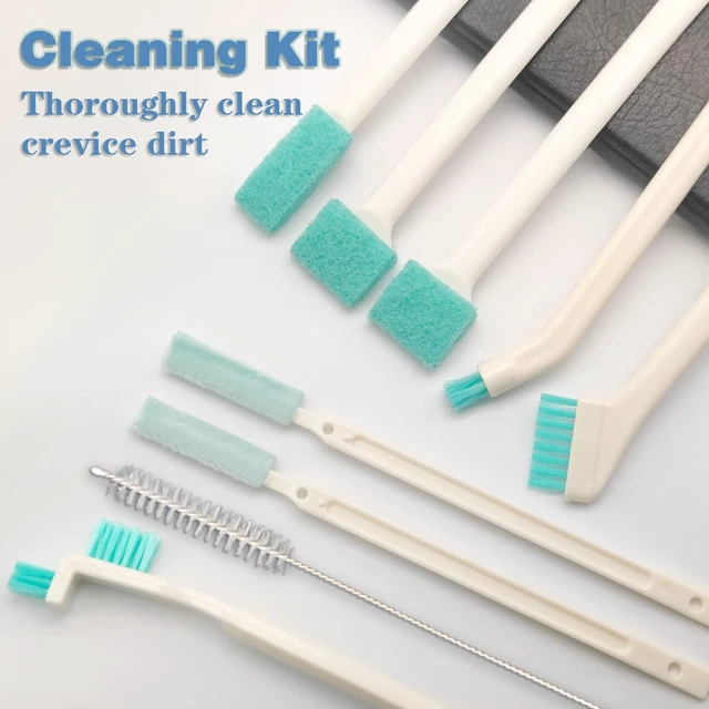 Alt view image 6 of 7 - Small Household Cleaning Brushes by ELEMGULY,18 Pcs Crevice Brush for Hole, Gap, Corner, Space, Micro Crevice Scrub Cleaner Tool for Bottle, Keyboard, Window, Door Track