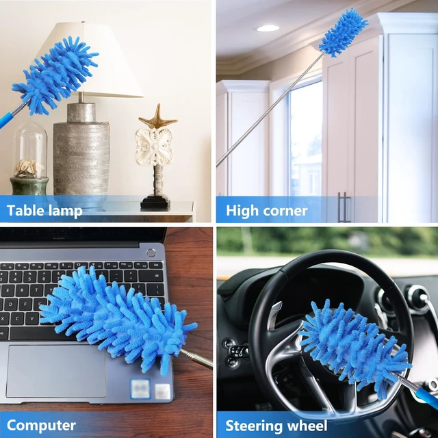 Alt view image 7 of 7 - 2 Pack Microfiber Duster for Cleaning, Hand Washable Dusters, Extendable Pole, Detachable Cleaning Supplies for Car, Ceiling Fan, Window, Furniture, Office