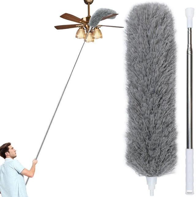 Main image of 100" Extra-Long Microfiber Feather Duster, Extendable Pole Dusters, Telescoping Cobweb Duster for Cleaning, Bendable and Washable Microfiber Head, Cleaner for High Ceiling, Fan, Furniture