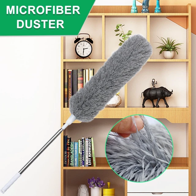 Alt view image 5 of 7 - 100" Extra-Long Microfiber Feather Duster, Extendable Pole Dusters, Telescoping Cobweb Duster for Cleaning, Bendable and Washable Microfiber Head, Cleaner for High Ceiling, Fan, Furniture