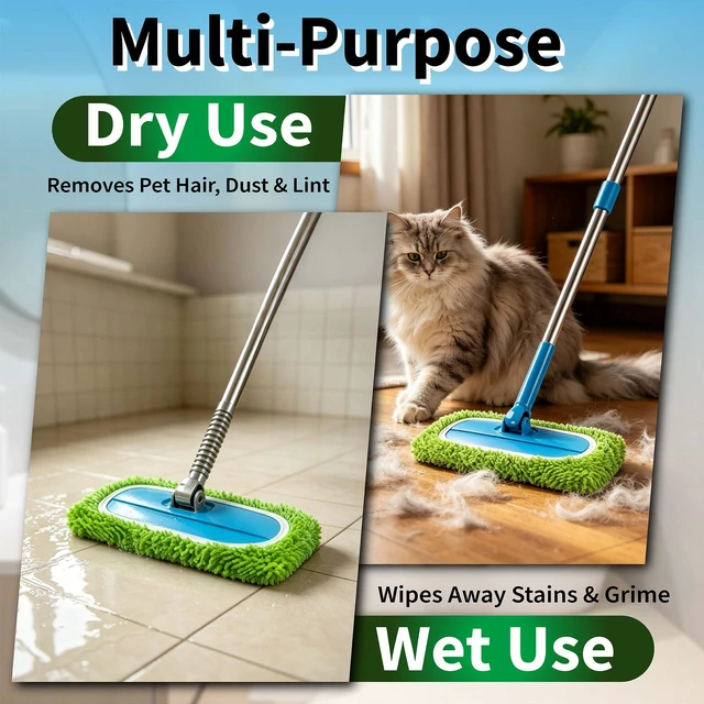 Alt view image 4 of 6 - 8 Pack Microfiber Replacement Mop Pads for Swiffer Sweeper | Reusable Wet & Dry Flat Mop Covers for All Hard Surfaces