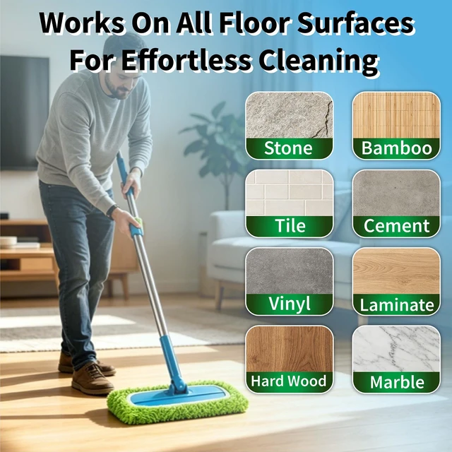 Alt view image 5 of 6 - 8 Pack Microfiber Replacement Mop Pads for Swiffer Sweeper | Reusable Wet & Dry Flat Mop Covers for All Hard Surfaces