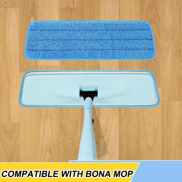 Alt view image 2 of 7 - 16.5 inch Reusable Mop Pads Microfiber Spray Mop Replacement Heads for Wet/Dry Mops Compatible with Bona Floor Care System (5 Pack)