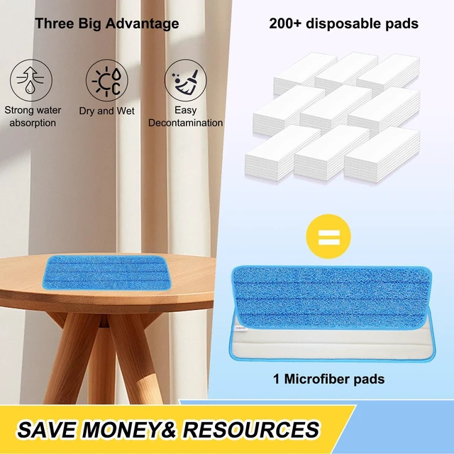 Alt view image 7 of 7 - 16.5 inch Reusable Mop Pads Microfiber Spray Mop Replacement Heads for Wet/Dry Mops Compatible with Bona Floor Care System (5 Pack)