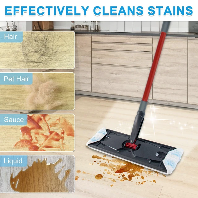 Alt view image 4 of 7 - Mop Replacement Pads for Ocedar H2prO Flat Mop, 4 Pack Mop Refills for O-Cedar H2pro Flat Mop, Machine Washable Reusable Microfiber Mop Heads Replacements for Ocedar H2 Pro Mop