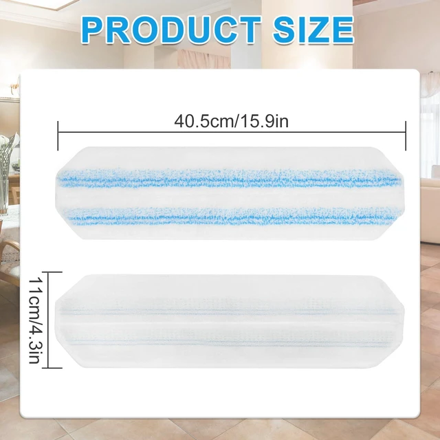 Alt view image 7 of 7 - Mop Replacement Pads for Ocedar H2prO Flat Mop, 4 Pack Mop Refills for O-Cedar H2pro Flat Mop, Machine Washable Reusable Microfiber Mop Heads Replacements for Ocedar H2 Pro Mop