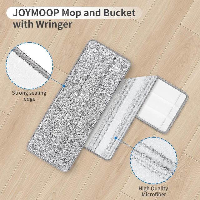 Alt view image 3 of 7 - 10 Pack Mop Replacement Pads for Joymoop, 13 x 4.9 in Refills | Washable, reusable microfiber pads fit most 11-13-inch flat mops and deliver strong absorption for wet or dry floor cleaning