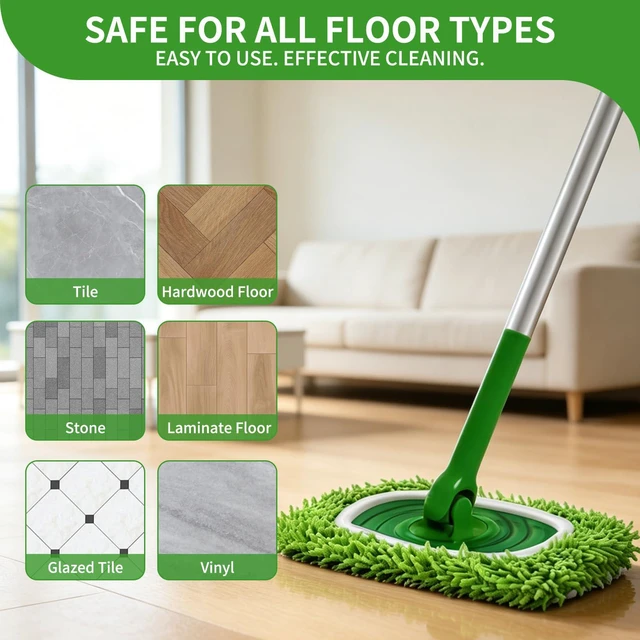 Alt view image 6 of 7 - 6-Pack Reusable Microfiber Mop Pads - Washable Wet & Dry Replacement Refill Cloths - Soft Dusting Pads Compatible with Most Flat Mops for Hardwood, Tile & Multi-Surface Floor Cleaning
