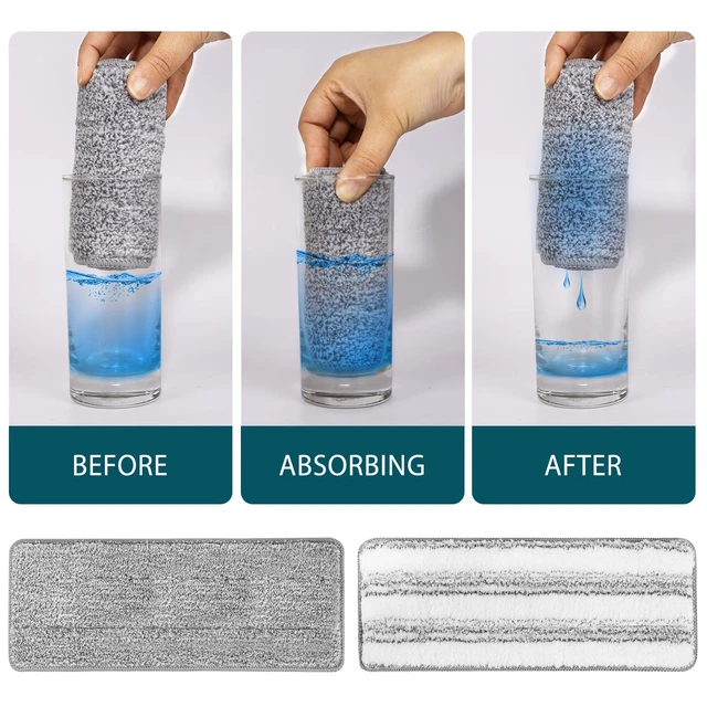 Alt view image 5 of 5 - 4 Pack Mop Replacement Pads Compatible with Joymoop Flat Mop | Reusable Microfiber Flat Mop Pads for Joy Mop, Washable Mop Head Replacement Fit for All 13" X 4.9" Squeeze Flat Floor Mop