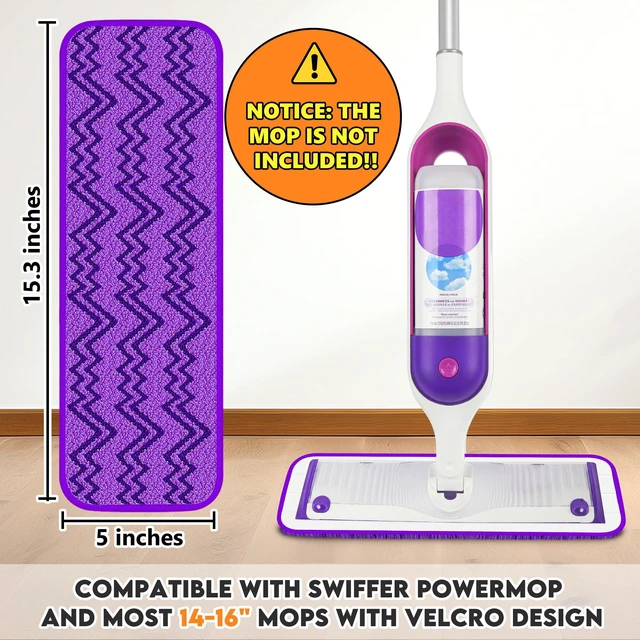 Alt view image 6 of 7 - Mop Pads for Swiffer PowerMop: Microfiber Mop Refills Replacement | 7PCS Washable Mop Refills Pads for Dry Wet Cleaning, Flat Floor Mops Pad for Dusting, Spay Mop Replacement Head for Hardwood