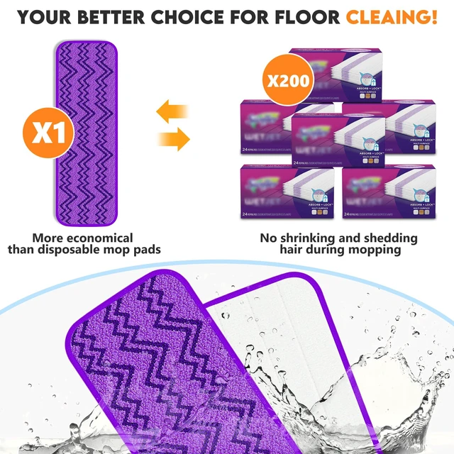 Alt view image 4 of 7 - Mop Pads for Swiffer PowerMop: Microfiber Mop Refills Replacement | 7PCS Washable Mop Refills Pads for Dry Wet Cleaning, Flat Floor Mops Pad for Dusting, Spay Mop Replacement Head for Hardwood