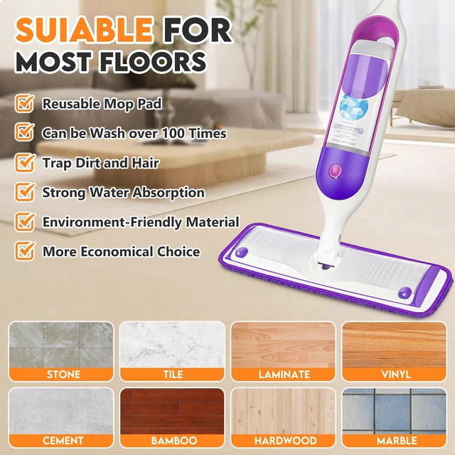 Alt view image 7 of 7 - Mop Pads for Swiffer PowerMop: Microfiber Mop Refills Replacement | 7PCS Washable Mop Refills Pads for Dry Wet Cleaning, Flat Floor Mops Pad for Dusting, Spay Mop Replacement Head for Hardwood