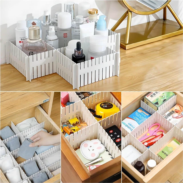 Alt view image 5 of 7 - 20Pcs Drawer Organizer Dividers 17"x2.8" Adjustable Storage Organizer Separator for Socks, Underwear, Makeup, Kitchen, Dresser
