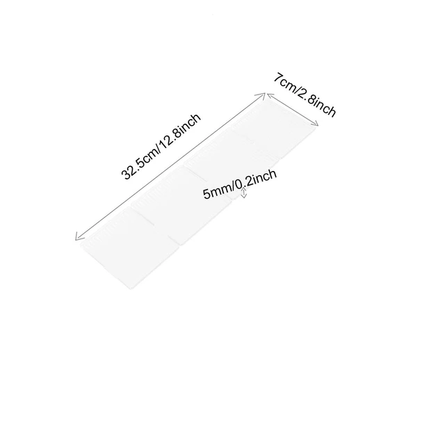 Alt view image 5 of 6 - 8pcs Adjustable Grid Drawer Dividers DIY Plastic Closet Separator Tidy Organizer Container 32.5 * 7cm/ 12.8 * 2.8inch for Underwear Socks Belt Office Supplies(Transparent White)