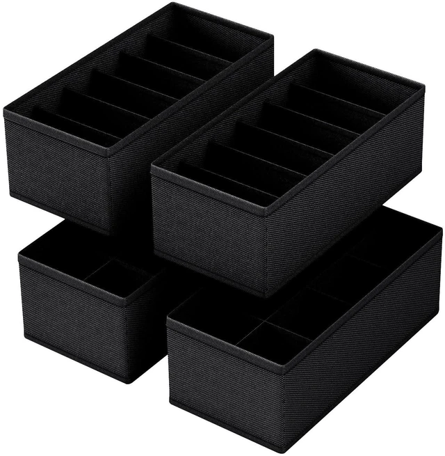Main image of 4 PACK Sock Underwear Drawer Organizer Dividers, Collapsible Cabinet Closet Storage Boxes for Clothes, Socks, Lingerie, Underwear, Tie, Belt,Bedroomedroom