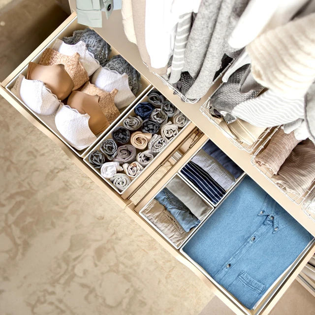 Alt view image 5 of 7 - Underwear Drawer Organizer, Set of 6, Beige | for Lingerie/Undergarment/Bra/Panty/Sock/Onesie