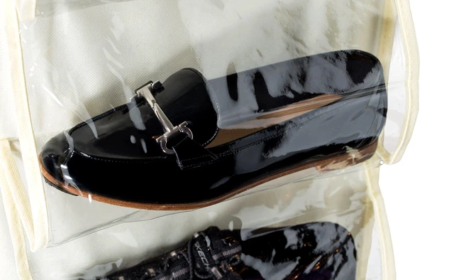 Alt view image 5 of 7 - Hanging Shoe Organizer - 14 Pockets - Clear Pockets Will Protect Your Shoes, Handbags, Purse & Enable You to Find Them Easily. Hang it in a Closet to Keep Your Closet Neat & Organized.