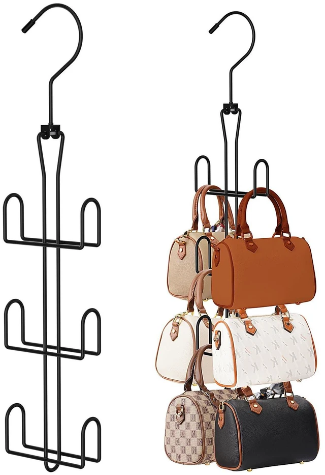 Main image of Purse Hanger Purse Organizer for Closet,Rotatable Metal Bag Organizer,Purse Holder for Handbags,Belts,Scarves,Tote,Baseball Hats,Backpacks(Black)