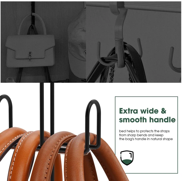 Alt view image 2 of 7 - Purse Hanger Purse Organizer for Closet,Rotatable Metal Bag Organizer,Purse Holder for Handbags,Belts,Scarves,Tote,Baseball Hats,Backpacks(Black)