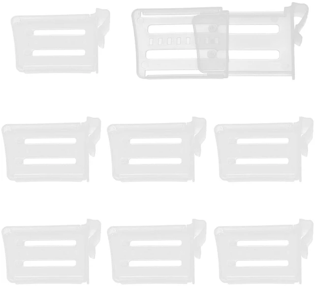 Main image of 8 PCS Adjustable Fridge Divider | Clear Organizer Clip, Retractable Organizer Divider, Plastic Storage Box, For Home/Kitchen/Office