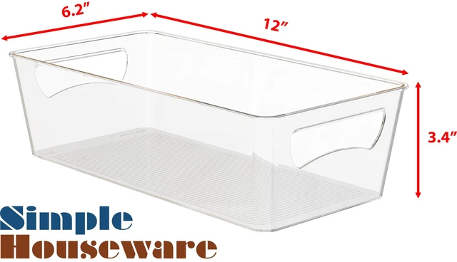 Alt view image 2 of 6 - Clear Fridge Organizer Bin Storage (12"x6"x3.4") | for Cabinet / Pantry / Refrigerator / Freezer / Kitchen