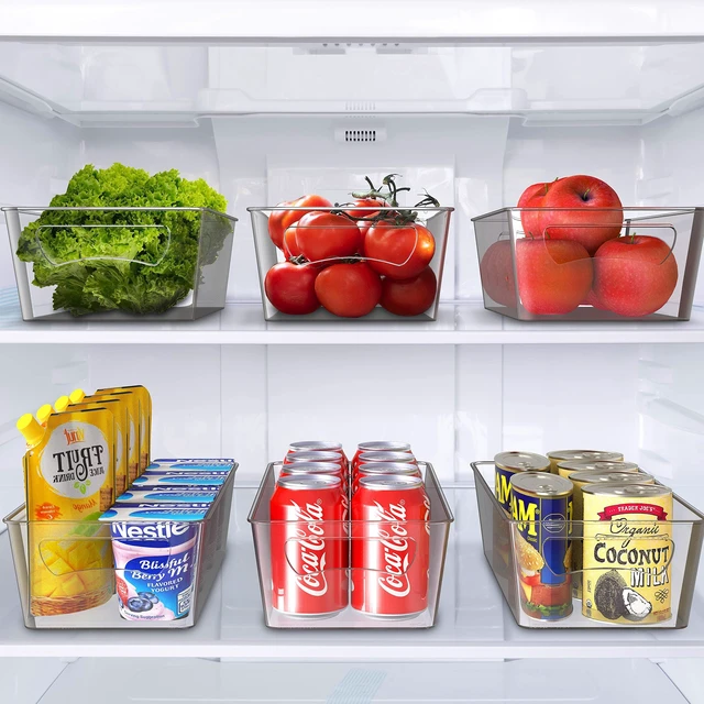 Alt view image 3 of 6 - Clear Fridge Organizer Bin Storage (12"x6"x3.4") | for Cabinet / Pantry / Refrigerator / Freezer / Kitchen