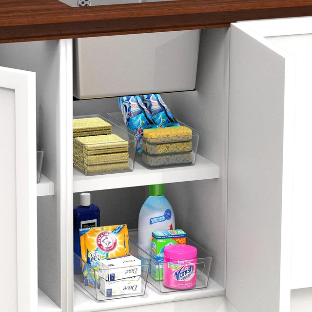 Alt view image 6 of 6 - Clear Fridge Organizer Bin Storage (12"x6"x3.4") | for Cabinet / Pantry / Refrigerator / Freezer / Kitchen