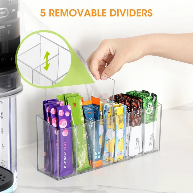 Alt view image 3 of 7 - Drink Packet Organizer, Mountable Water Packet Organization Holder with Adhesive & Magnetic Sticker, Pantry Organizers Kitchen Storage for Countertop Table Fridge Cabinet