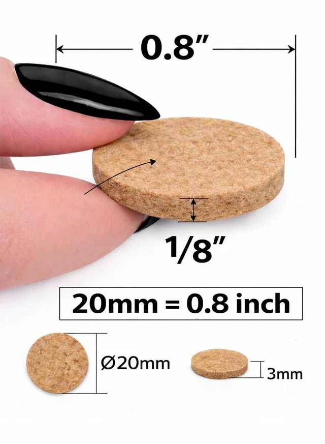 Alt view image 4 of 7 - Felt Furniture Pads Corlevito 50 PCS (0.8") Chair Leg Floor Protectors for Hardwood Floors, Strong Adhesive Anti Scratch Felt Pads for Furniture, Noise Reducing Furniture Pads (Brown)