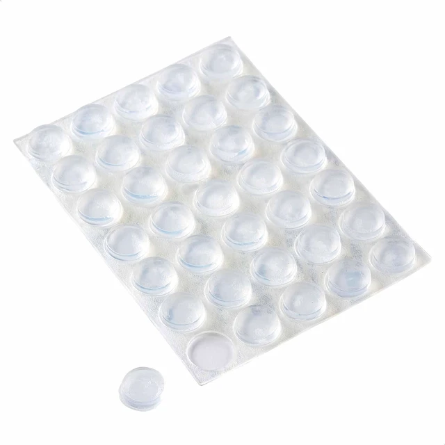 Alt view image 4 of 6 - Cabinet Door Bumpers, Clear Self Adhesive Pads for Surface Protection, Noise Reduction and Sound Dampening, Rubber Stoppers for Drawers and Cupboards, 300-Piece, 6.9 x 4.5 x 0.6 inch