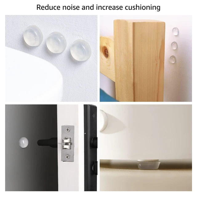 Alt view image 5 of 6 - Cabinet Door Bumpers, Clear Self Adhesive Pads for Surface Protection, Noise Reduction and Sound Dampening, Rubber Stoppers for Drawers and Cupboards, 300-Piece, 6.9 x 4.5 x 0.6 inch
