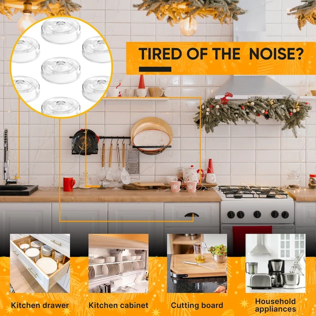 Alt view image 2 of 7 - 64-Pack Clear Silicone Cabinet Bumpers, Self Adhesive Sticky Pads | 64 clear silicone bumpers absorb shock, dampen noise & protect surfaces - sticky, durable & easy to apply anywhere.