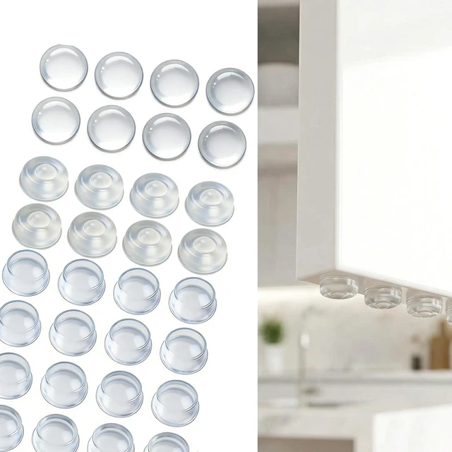 Main image of 164PCS Clear Cabinet Door Bumpers Self Adhesive Silicone Noise Dampening | 3 Sizes Versatile Use, Self-Adhesive Install in Seconds, Quiet Soft Close for Cabinets Drawers Furniture, No Remains Removal