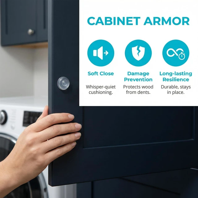 Alt view image 4 of 7 - 164PCS Clear Cabinet Door Bumpers Self Adhesive Silicone Noise Dampening | 3 Sizes Versatile Use, Self-Adhesive Install in Seconds, Quiet Soft Close for Cabinets Drawers Furniture, No Remains Removal
