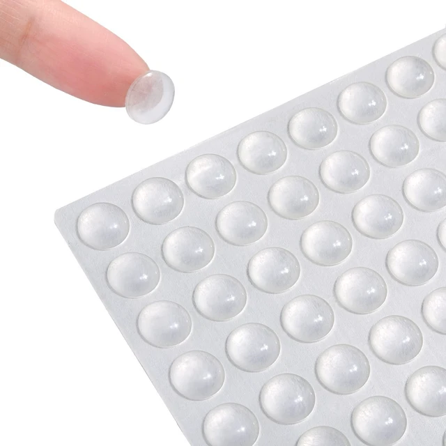 Main image of Silicone 200 Pcs Cabinet Door Bumpers Round, Self Adhesive Bumpers | 3/8" Diameter Clear Cupboard Door Drawer Bumpers, Noise Dampening, Ideal for Kitchen Cabinets Cutting Boards Picture Frames