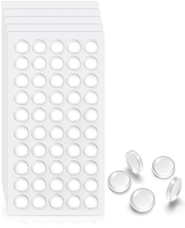 Main image of ® 240PCS Clear Cabinet Door Bumpers, Self Adhesive Rubber Pads | 3/8" Diameter Clear Rubber Bumper Dots Help Cushion Contact & Reduce Closing Noise for Cabinets, Drawers, Furniture & Frames