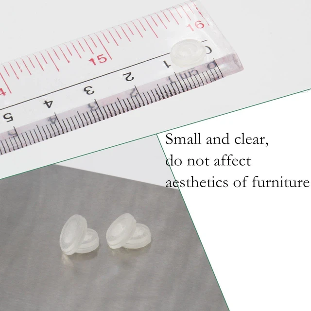 Alt view image 3 of 6 - 300 Pieces Clear Rubber Feet Adhesive Door Bumpers Pads Sound Dampening Cabinet Buffer Pads, 8.5 by 2.5 mm (Clear)