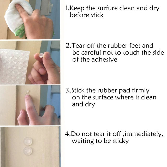 Alt view image 6 of 6 - 300 Pieces Clear Rubber Feet Adhesive Door Bumpers Pads Sound Dampening Cabinet Buffer Pads, 8.5 by 2.5 mm (Clear)
