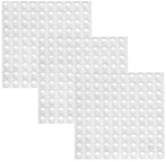 Main image of 300 Pieces Clear Rubber Feet Adhesive Door Bumpers Pads Sound Dampening Cabinet Buffer Pads, 8.5 by 2.5 mm (Clear)