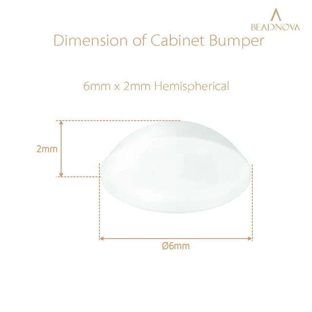 Alt view image 2 of 7 - Cabinet Door Bumper 100Pcs Clear Cupboard Cabinet Pads Cushion Pads Self Adhesive Furniture Bumper for Door Drawer (Hemispherical, 6x2mm)