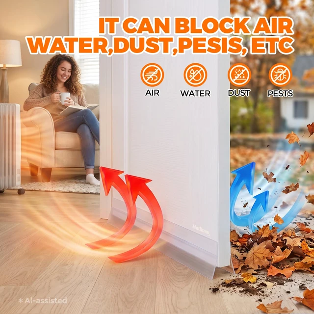 Alt view image 3 of 7 - Weather Stripping Door Seal, Shower Door Seal Strip,1.8" W-33Feet | Flexible Door Seal, Seals Gaps up to 1.2", Helps Reduce Air Leaks & Dust, For Doors & Windows
