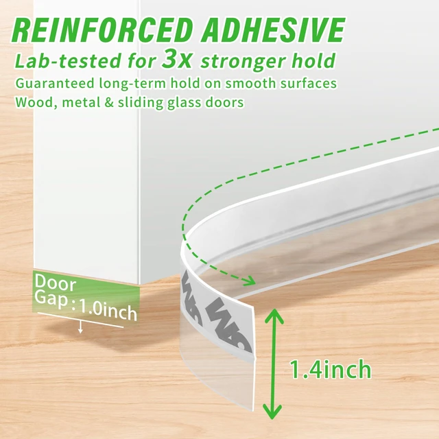 Alt view image 3 of 7 - Weather Stripping Door Seal 33ft Flexible Silicone, Strong Adhesive, Seals Medium Gaps for Winter Cold Draft Protection and Energy Efficiency