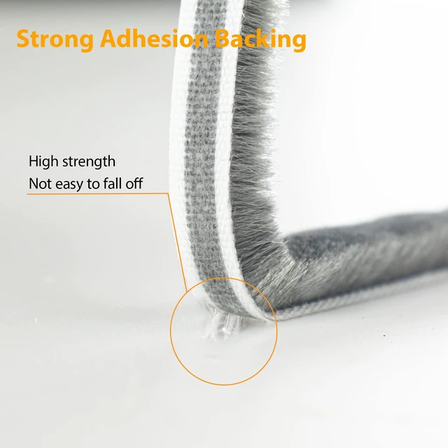 Alt view image 3 of 7 - 39.4FT Weather Stripping for Doors and Windows, Self-Adhesive Soundproofing Door Seal, Door Insulation for Sliding, Exterior, Frames and Front, 0.35'' Wide x 0.35'' Thick, Grey