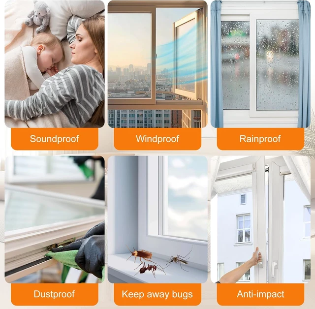 Alt view image 4 of 7 - 39.4FT Weather Stripping for Doors and Windows, Self-Adhesive Soundproofing Door Seal, Door Insulation for Sliding, Exterior, Frames and Front, 0.35'' Wide x 0.35'' Thick, Grey