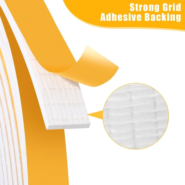 Alt view image 3 of 7 - 16Feet Weather Stripping Seal (1/2 Inch X 1/4 Inch) for Door Window, High Density Foam Tape, Soundproofing, Insulation Strip, Door Sealers for Door Frame- White