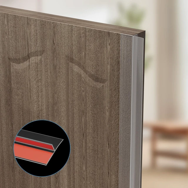 Alt view image 7 of 7 - T-Shaped Weather Stripping Door Seal, Clear Silicone, 1.97" x 20 ft | Flexible door seal strip covers door, window, and bathroom gaps; peel-and-stick design helps reduce drafts