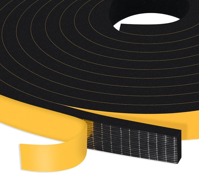 Main image of Weather Stripping Door Seal Strip, Foam Tape, Strong Adhesive | Lightproof, Noise-Reduction, Weatherproof Foam Strips Insulation for Doors Windows, Cut Energy Bills, 1/2 in x 1/4 in